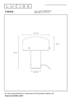 TIMON - Lampe de table - 1xE27 - Or mat / Laiton