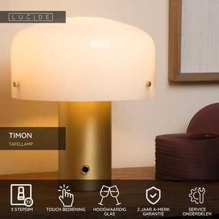 TIMON - Lampe de table - 1xE27 - Or mat / Laiton