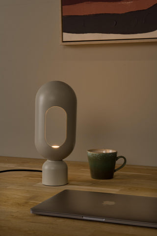 BARRIS - Lampe de table - 1xE27 - Taupe