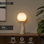 EVIN - Lampe de table - 1xE27 - Opale