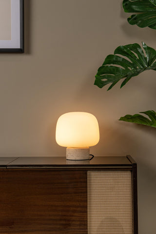 ANSTON - Tafellamp - 1xE14 - Opaal