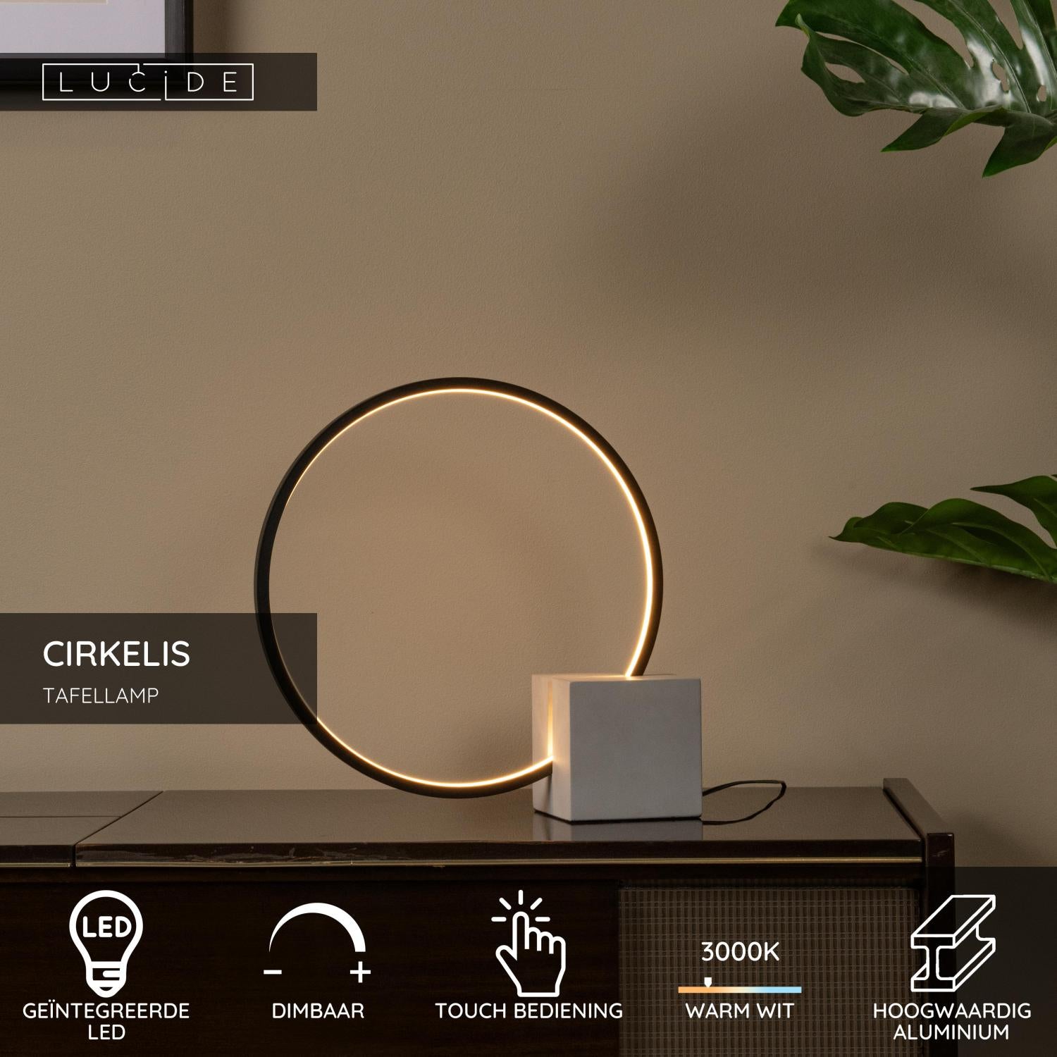 CIRKELIS - Lampe de table - Ø 32 cm - LED Var. - 1x6W 3000K - Noir