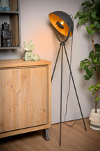 ALVARO - Vloerlamp - 1xE27 - Zwart