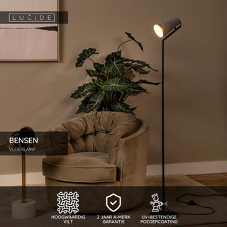 BENSEN - Vloerlamp - 1xE14 - Grijs