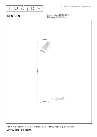 BENSEN - Lampadaire - 1xE14 - Naturel