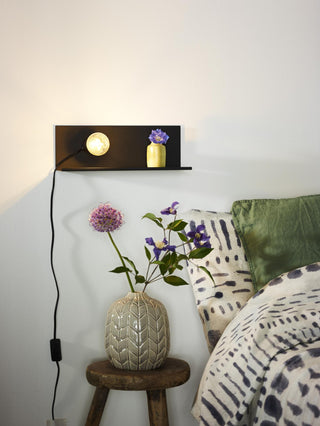 SEBO - Bedlamp / Wandlamp - 1xE27 - Zwart