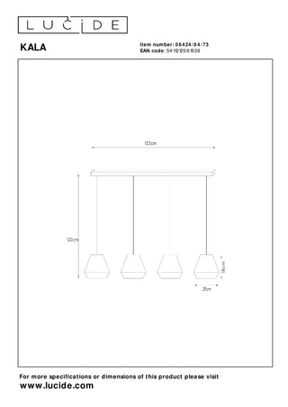 KALA - Suspension - 4xE14 - Taupe