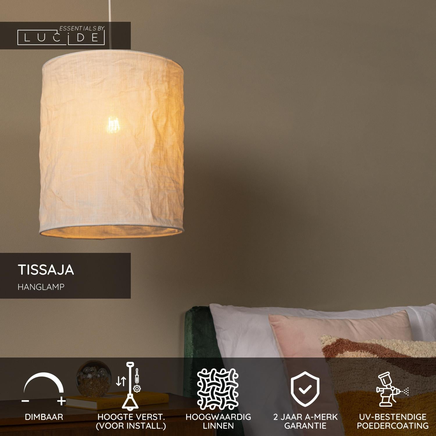 TISSAJA - Hanglamp - Ø 30 cm - 1xE27 - Wit | Essential