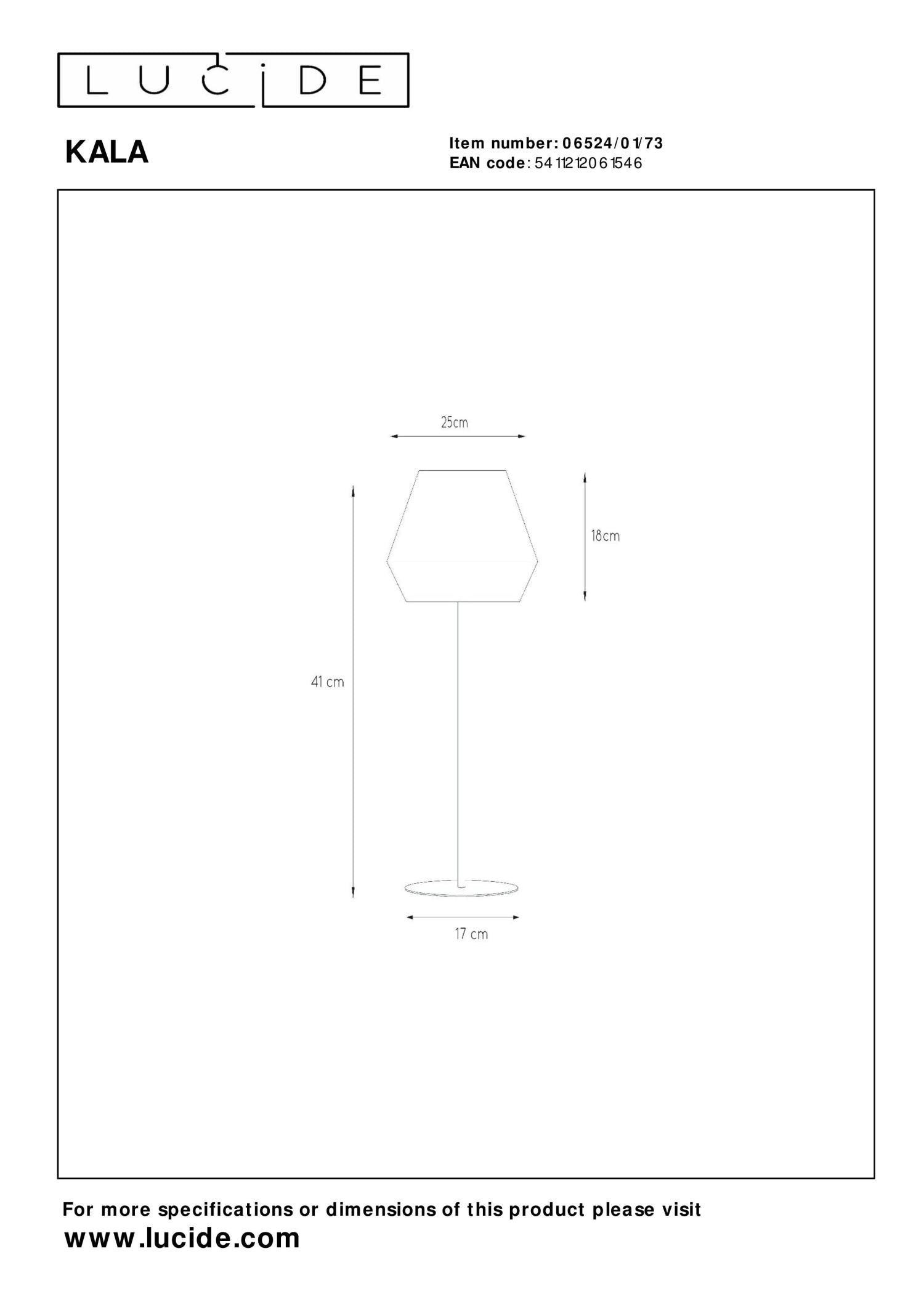 KALA - Lampe de table - Ø 25 cm - 1xE14 - Taupe