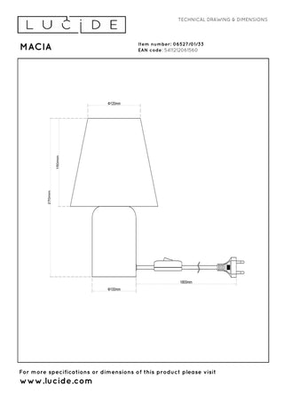 MACIA - Tafellamp - 1xE14 - Groen