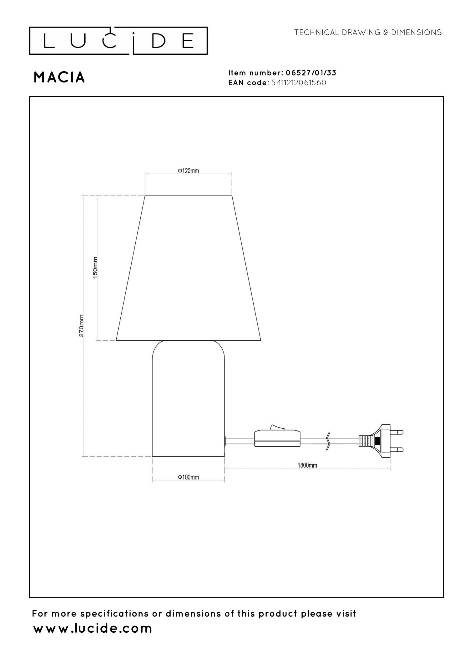 MACIA - Tafellamp - 1xE14 - Groen