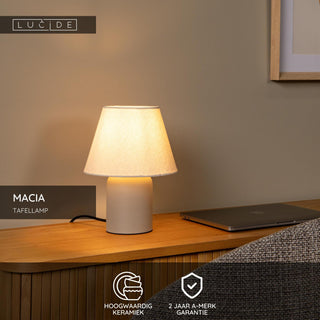 MACIA - Lampe de table - 1xE14 - Beige
