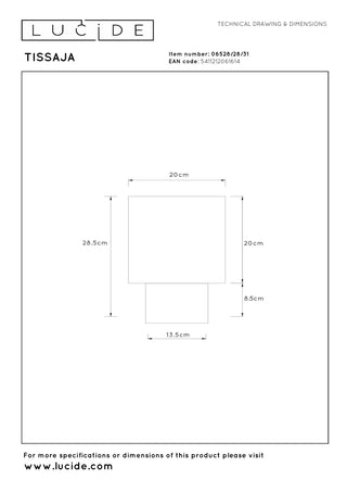 TISSAJA - Tafellamp - Ø 20 cm - 1xE14 - Wit | Essential