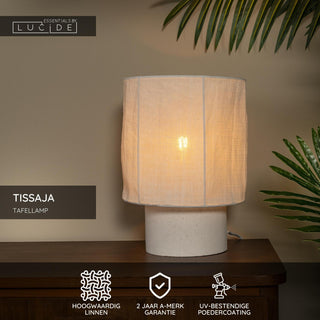 TISSAJA - Tafellamp - Ø 20 cm - 1xE14 - Wit | Essential