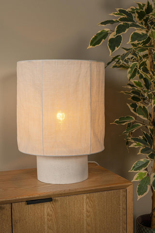 TISSAJA - Lampe de table - Ø 30 cm - 1xE27 - Blanc | Essential
