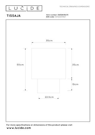 TISSAJA - Tafellamp - Ø 35 cm - 1xE27 - Wit | Essential