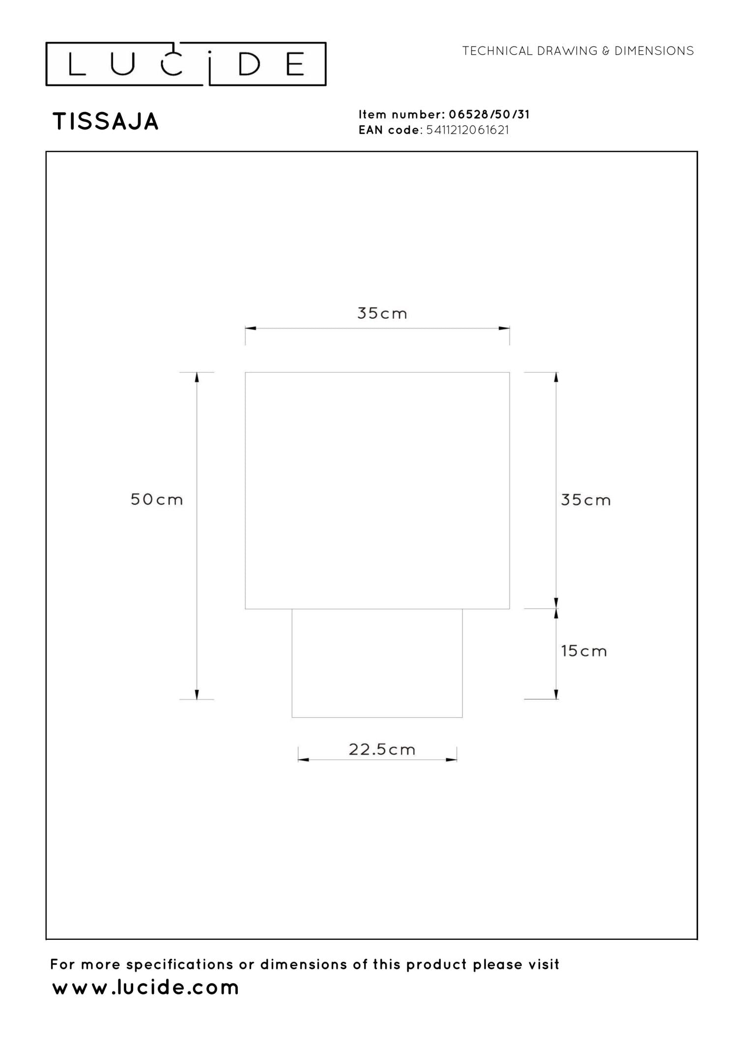 TISSAJA - Tafellamp - Ø 35 cm - 1xE27 - Wit | Essential