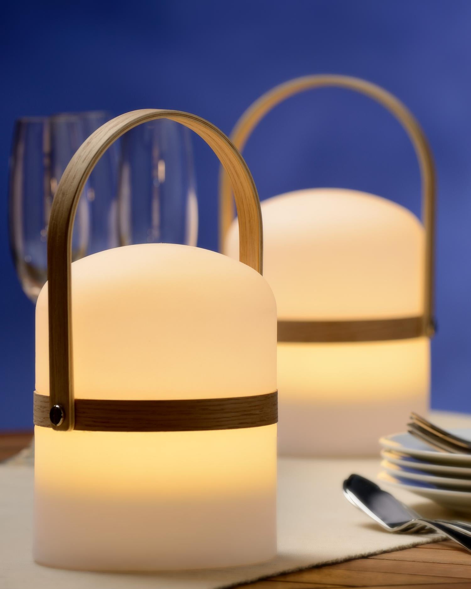 JOE - Oplaadbare Tafellamp Binnen/Buiten - Accu/Batterij - Ø 14,5 cm - LED Dimb. - 1x3W 3000K - IP44 - Wit
