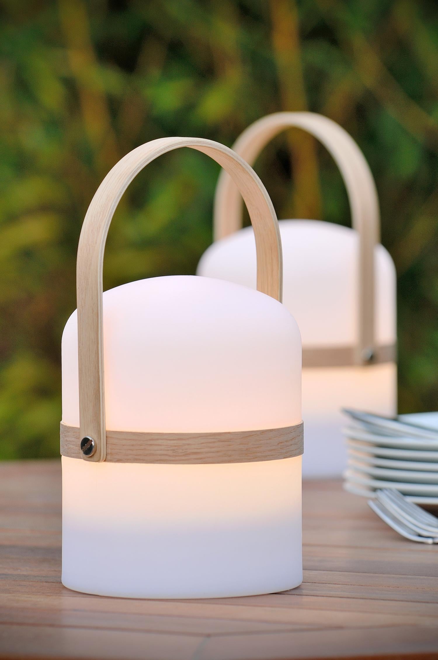 JOE - Oplaadbare Tafellamp Binnen/Buiten - Accu/Batterij - Ø 14,5 cm - LED Dimb. - 1x3W 3000K - IP44 - Wit