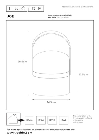 JOE - Rechargeable table lamp Indoor/Outdoor - Battery - Ø 14.5 cm - LED Dimmable - 1x3W 3000K - IP44 - White