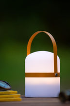 LITTLE JOE - Oplaadbare Tafellamp Binnen/Buiten - Accu/Batterij - Ø 10 cm - LED Dimb. - 1x0,3W 3000K - IP44 - Bruin