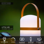 LITTLE JOE - Oplaadbare Tafellamp Binnen/Buiten - Accu/Batterij - Ø 10 cm - LED Dimb. - 1x0,3W 3000K - IP44 - Bruin