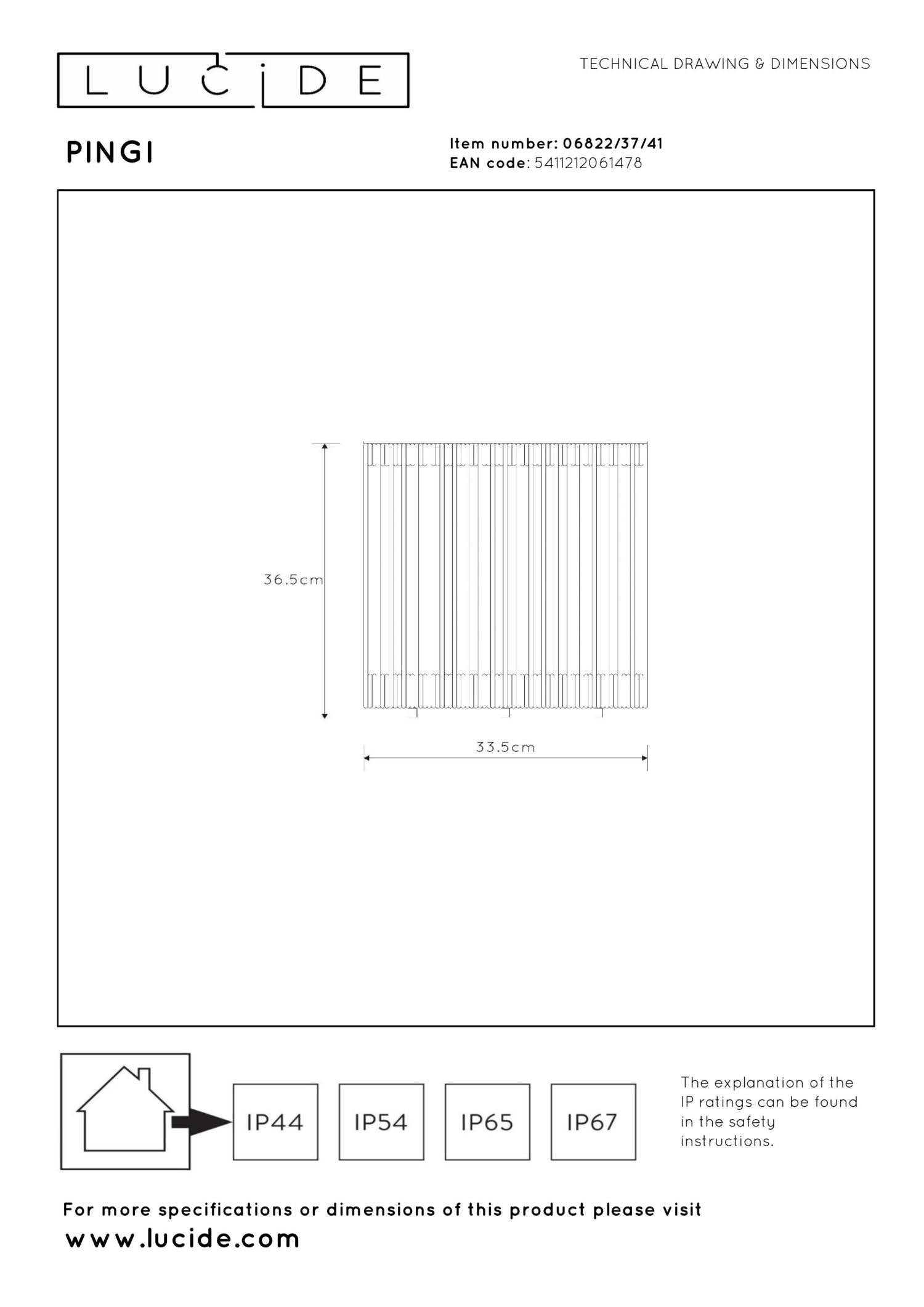 PINGI - Lampadaire rechargeable Intérieur/Extérieur - Batterie/Pile - Ø 33,5 cm - LED 3 StepDim - 1x3W 3000K - IP44 - Taupe
