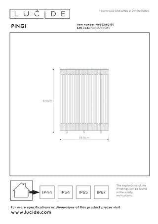 PINGI - Oplaadbare Vloerlamp Binnen/Buiten - Accu/Batterij - Ø 33,5 cm - LED 3 StepDim - 1x3W 3000K - IP44 - Zwart