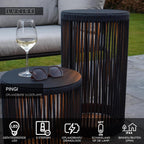PINGI - Oplaadbare Vloerlamp Binnen/Buiten - Accu/Batterij - Ø 33,5 cm - LED 3 StepDim - 1x3W 3000K - IP44 - Zwart