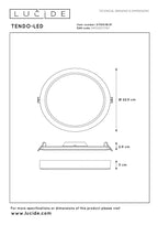TENDO-LED - Ceiling light - Ø 22 cm - LED - 1x18W 3000K - White