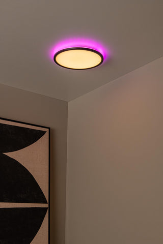 CASTOR - Plafonnière - Ø 32 cm - LED Dimb. - CCT - 1x20W 2700K/6500K - RGB - Opaal