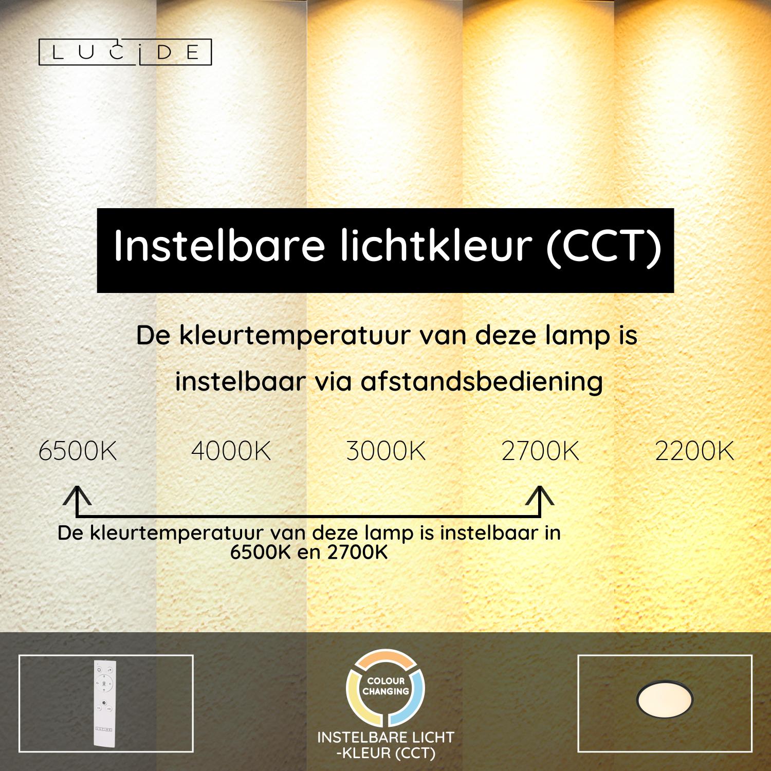 CASTOR - Plafonnière - Ø 32 cm - LED Dimb. - CCT - 1x20W 2700K/6500K - RGB - Opaal