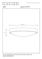 LEX - Plafonnière - Ø 33 cm - 2xE27 - Wit