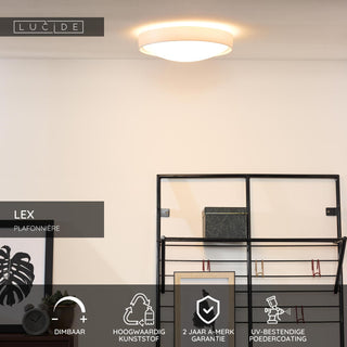LEX - Plafonnière - Ø 33 cm - 2xE27 - Wit