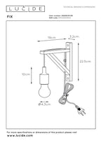 FIX - Wandlamp - 1xE27 - Zwart