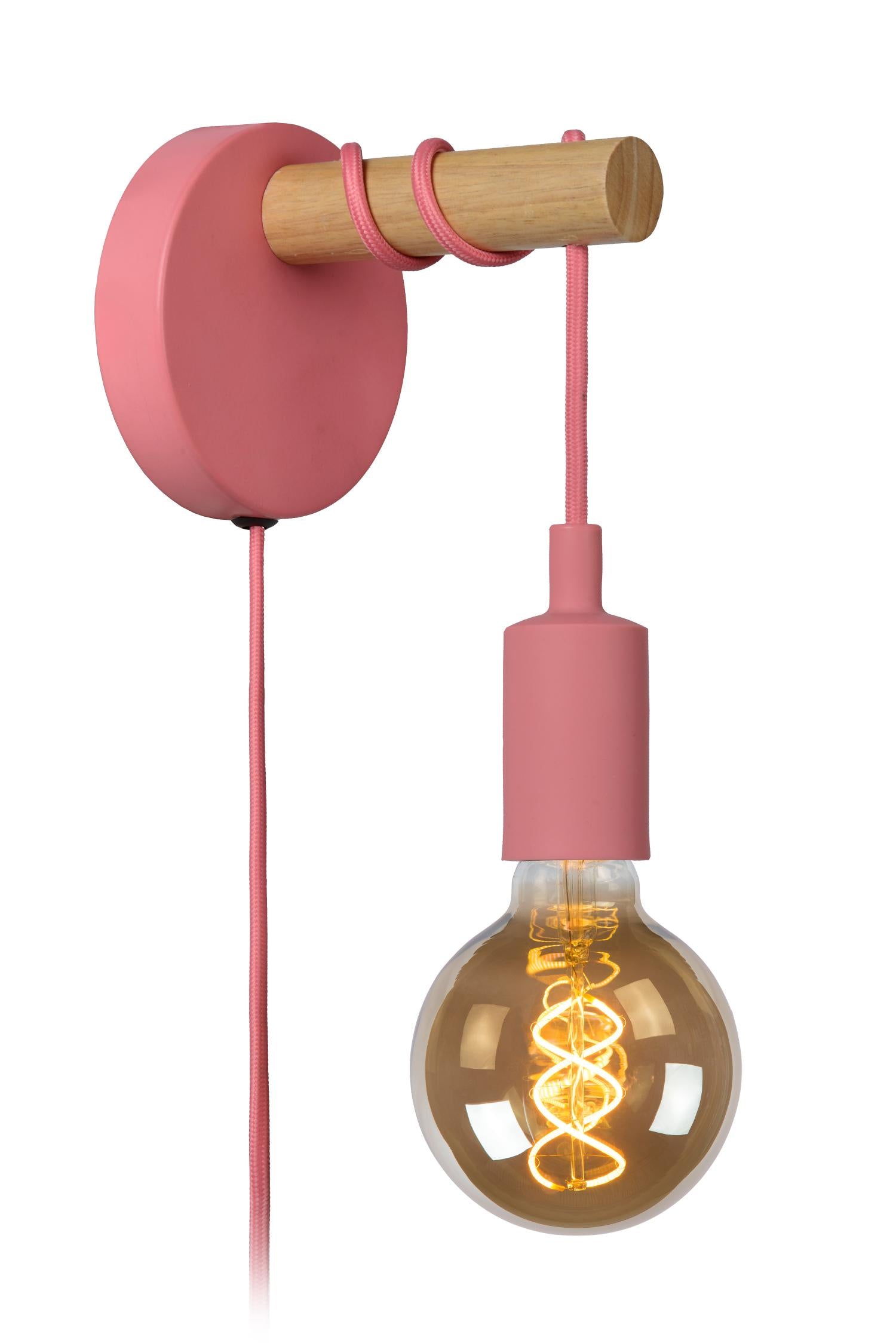 POLA - Wandlamp Kinderkamer - Ø 12 cm - 1xE27 - Roze