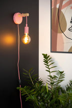 POLA - Wandlamp Kinderkamer - Ø 12 cm - 1xE27 - Roze