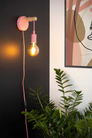 POLA - Wandlamp Kinderkamer - Ø 12 cm - 1xE27 - Roze