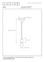 FIX - Suspension - Ø 10 cm - 1xE27 - Noir