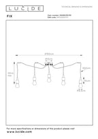 FIX - Suspension - 5xE27 - Adapté aux plafonds hauts - Noir
