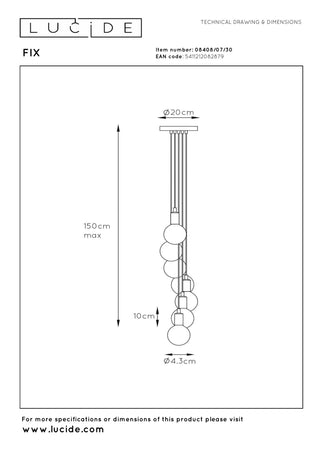 FIX - Suspension - 7xE27 - Noir