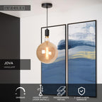 JOVA - Hanglamp - Ø 10 cm - 1xE27 - Zwart