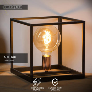 ARTHUR - Lampe de table - 1xE27 - Noir