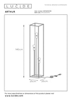ARTHUR - Vloerlamp - 3xE27 - Zwart