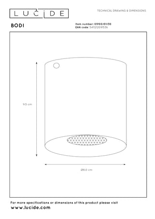 BODI - Spot plafonnier - Ø 8 cm - 1xGU10 - Noir