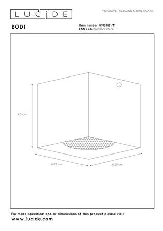 BODI - Plafondspot - 1xGU10 - Wit