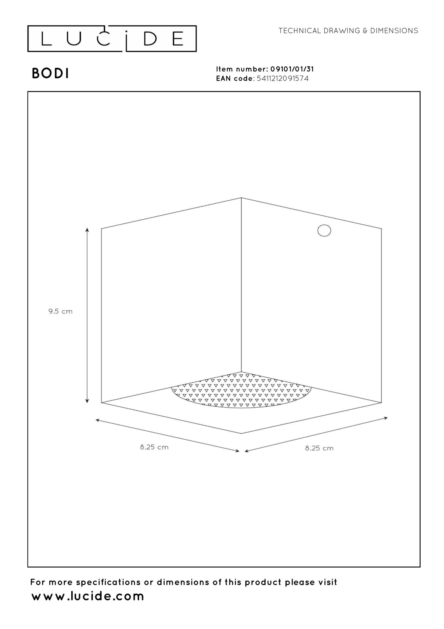 BODI - Plafondspot - 1xGU10 - Wit
