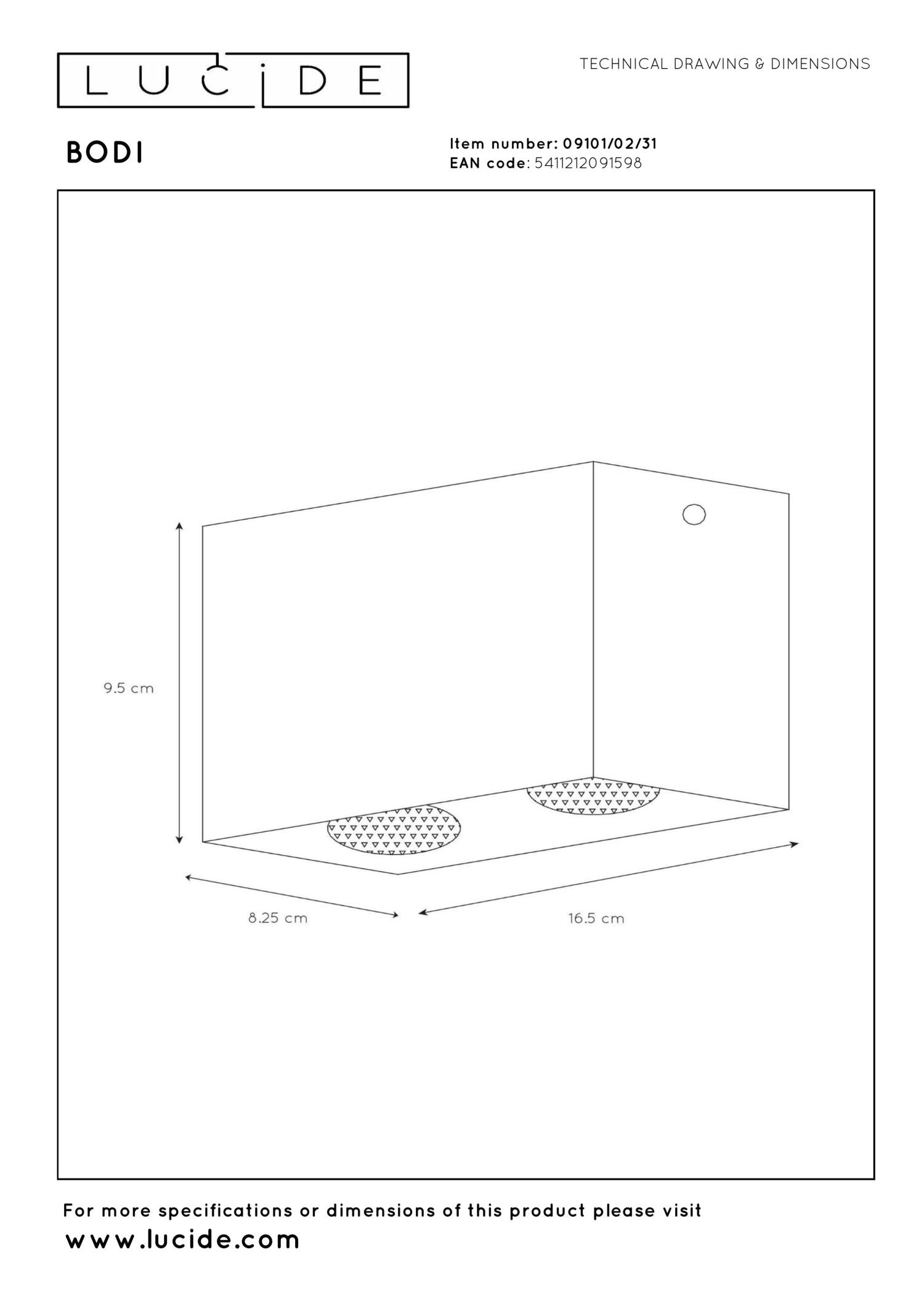 BODI - Spot plafonnier - 2xGU10 - Blanc