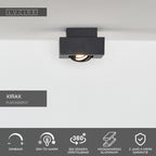 XIRAX - Plafondspot - LED Dim to warm - GU10 - 1x5W 2200K/3000K - Zwart