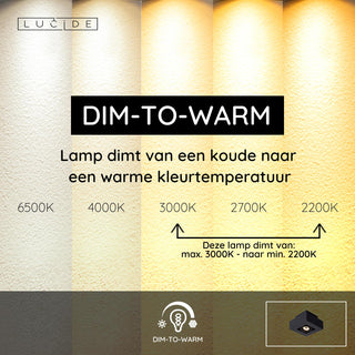XIRAX - Plafondspot - LED Dim to warm - GU10 - 1x5W 2200K/3000K - Zwart